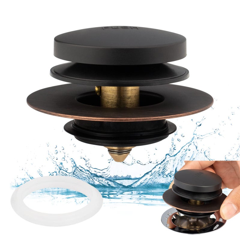 Artiwell Universal Tip Toe Bath Drain Stopper And Cover Bathtub Drain Stopper Replaces Lift And Turn Tip-Toe And Trip Lever Drains For Tub Ez Installation And Clearing (Oil Rubbed Bronze)