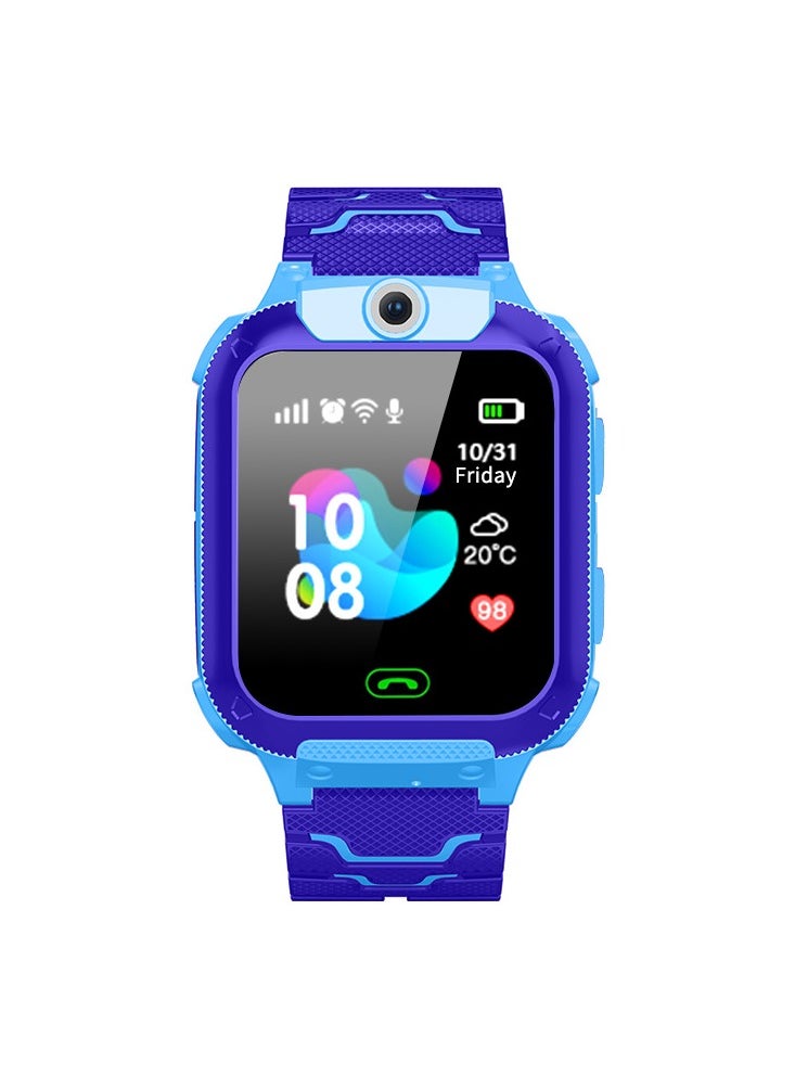 xozgdovg Q12 waterproof multilingual intelligent positioning of children's telephone watches/Blue  - Image 2