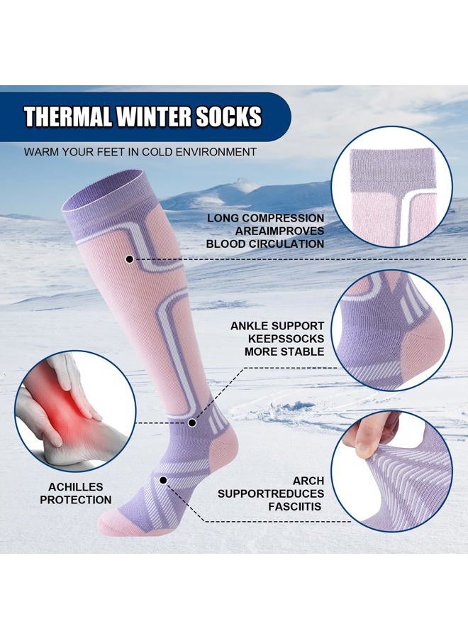 Cirorld Merino Wool Ski Socks Women Men,2 Pairs Knee High Winter Warm Skiing Socks Performance Thermal Snowboarding Socks - Image 4