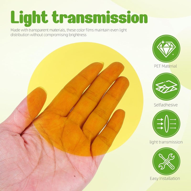 Popular trusted craftsmanship IMIKEYA Self-adhesive Light Diffuser Film – 5pcs Warm White Color-changing Gel Sheets Self-adhesive Correction Lamps Color-changing Sheet Home Decor Pet Lighting Filter Led Lamps Light durable upgraded substance - Image 3