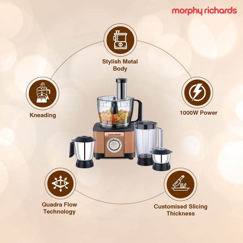 morphy richards معالج الطعام مورفي ريتشاردز آيكون سوبر 1000 واط بلون نحاسي لامع - Image 5