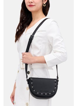 French Connection Women Textured  Cross Body Bag 13 H x 20 L x 6 W Cm, Black  - Image 2