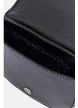 French Connection Women Textured  Cross Body Bag 13 H x 20 L x 6 W Cm, Black  - Image 4