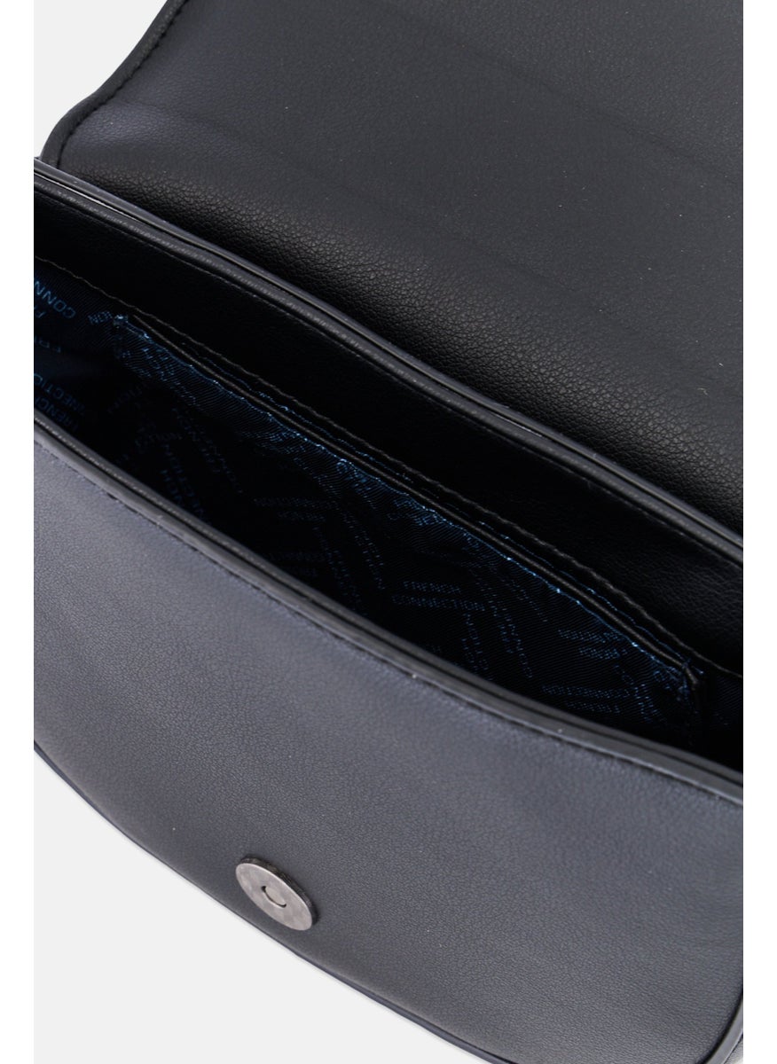 French Connection - Women Textured  Cross Body Bag 13 H x 20 L x 6 W Cm, Black - Image 1