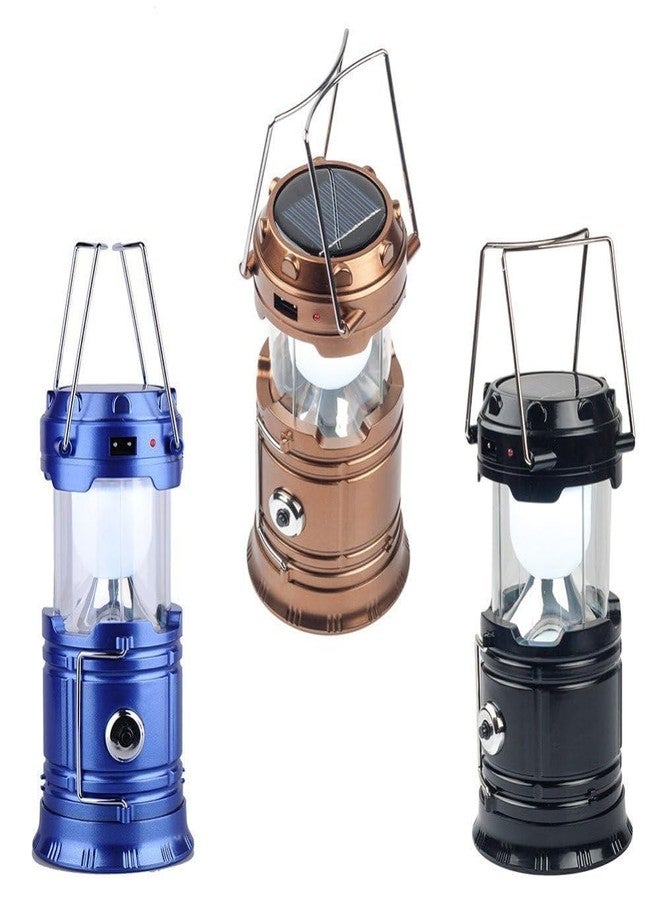 PREZONE Rechargeable Solar & Charging LED Lantern Torch Light, Portable Camping & Home Emergency Light, Assorted - Image 1