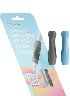 Pencil Grips [2 PACK] for Apple Pencil 1st & 2nd Generation USB-C & Pro Ergonomic Precision - Charcoal | Paperlike Blue
