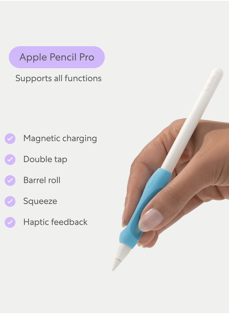 Paperlike - Pencil Grips [2 PACK] for Apple Pencil 1st & 2nd Generation USB-C & Pro Ergonomic Precision - Charcoal | Paperlike Blue - Image 1