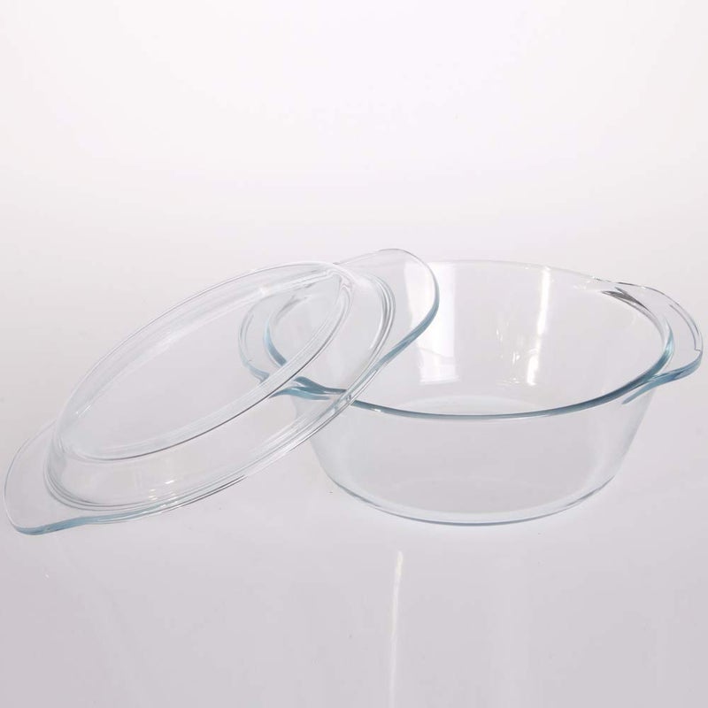Femora Borosilicate Serving Bowl 1 Year Warranty Glass Casserole Set Glass Bowl with Lid Microwave Safe Bowl Set Dishwasher and Freezer Safe Deep Round Pack of 1700ML - Image 3