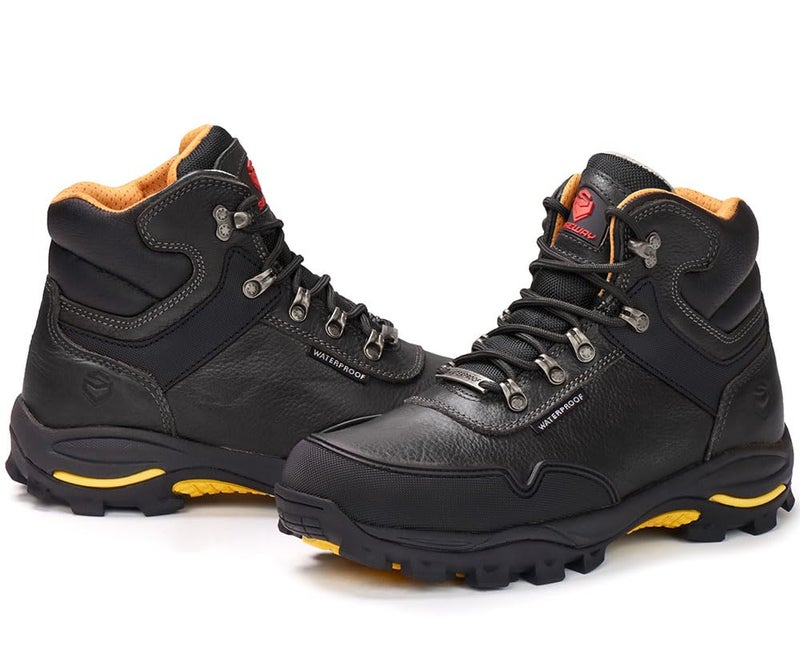 SUREWAY Men's 6" Soft Toe Heavy Duty Waterproof Work Boot - Leather,Lace Up,Oil/Slip Resistant Dual-Density Comfortable EH Construction Industrial Ankle Safety Men Work Boots, Roofing, Hunting - Image 3