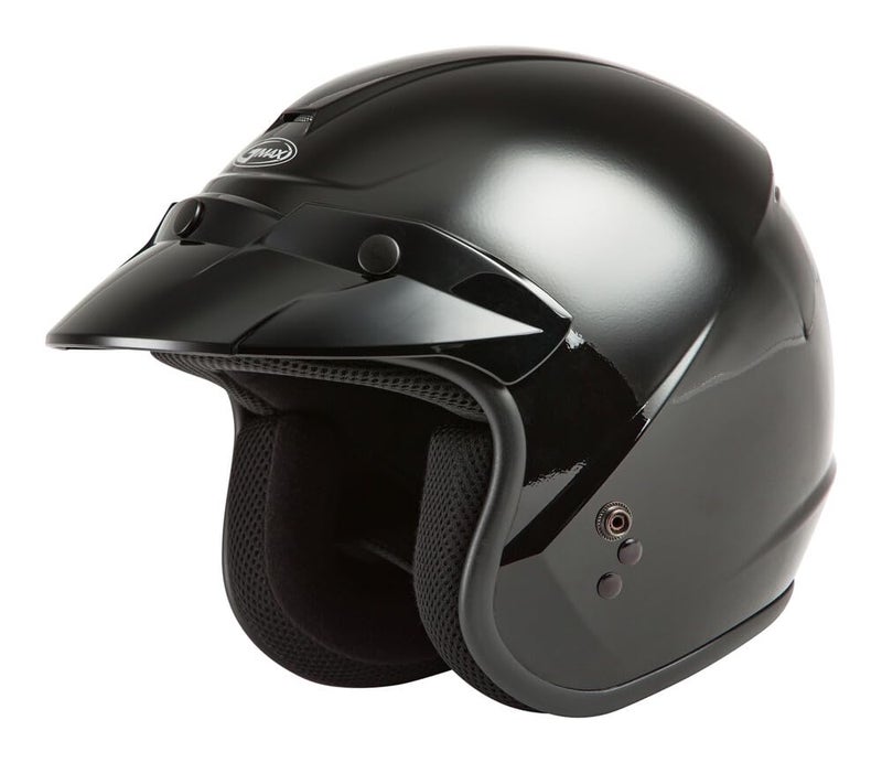 GMAX Youth OF-2Y Open Face Helmet (Black, Youth Small) - FMVSS 218 Approved - Image 1