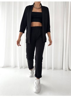 Escbutik Women's Elastic Waist Scuba Trousers Jacket Set of 2  - Image 1