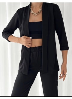 Escbutik Women's Elastic Waist Scuba Trousers Jacket Set of 2  - Image 4