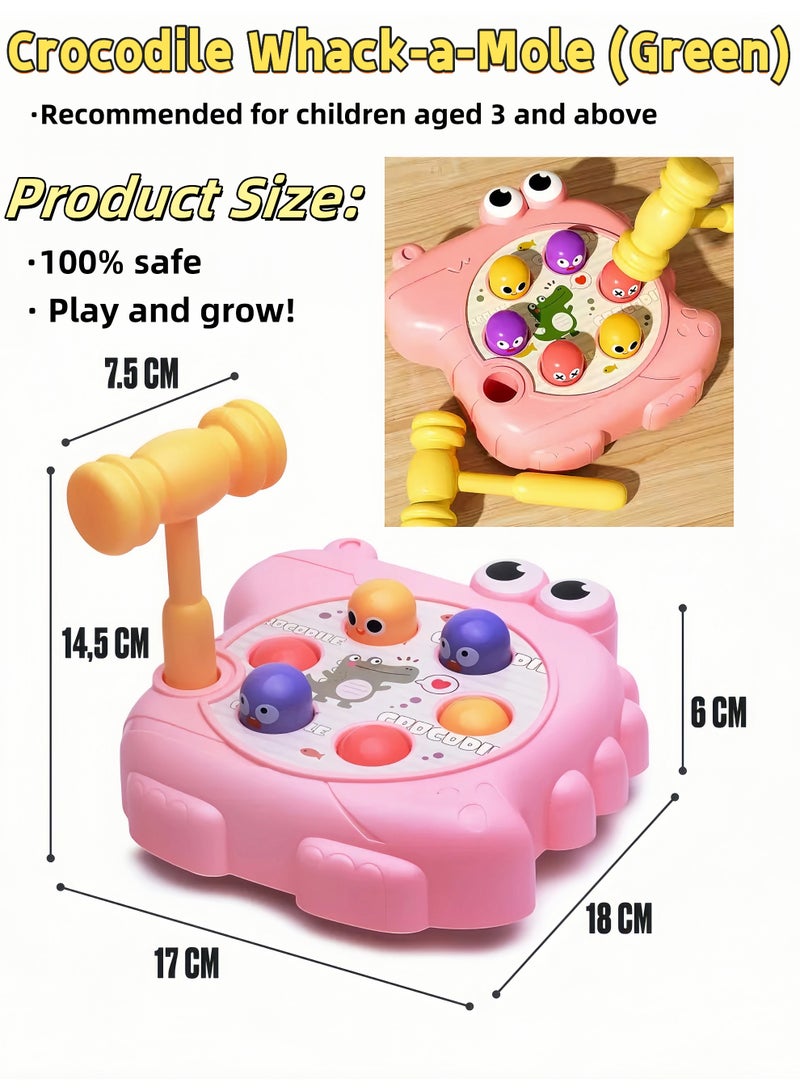 XiuWoo Whack Game Mole，Whack Game Mole for Toddlers，Whack A Mole Play Percussion Toys Preschool Toddler Toy，Interactive Educational Toy with Sound with 1 Hammers，Desktop Interactive Exercise Thinking Brain Opening Game（Pink） - Image 2