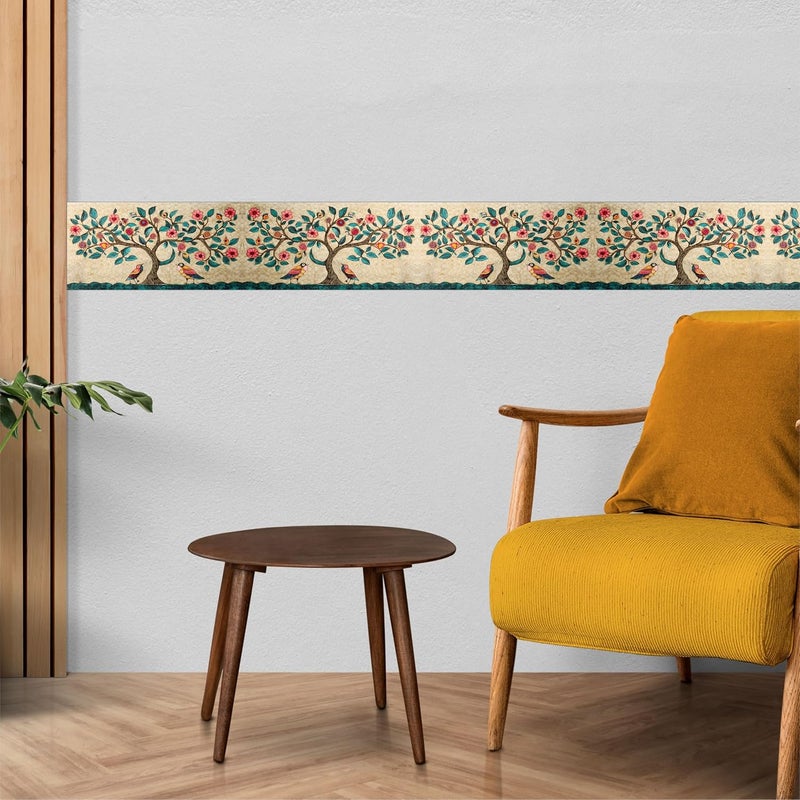 ATTRACTSO Forest Design Wall Border Sticker Waterproof Peel and Stick - 6 in X 10 Feet Self-Adhesive Durable Border Roll for Bathroom, Kitchen, Counter, Wall, Home Decoration (Design-3) - Image 3