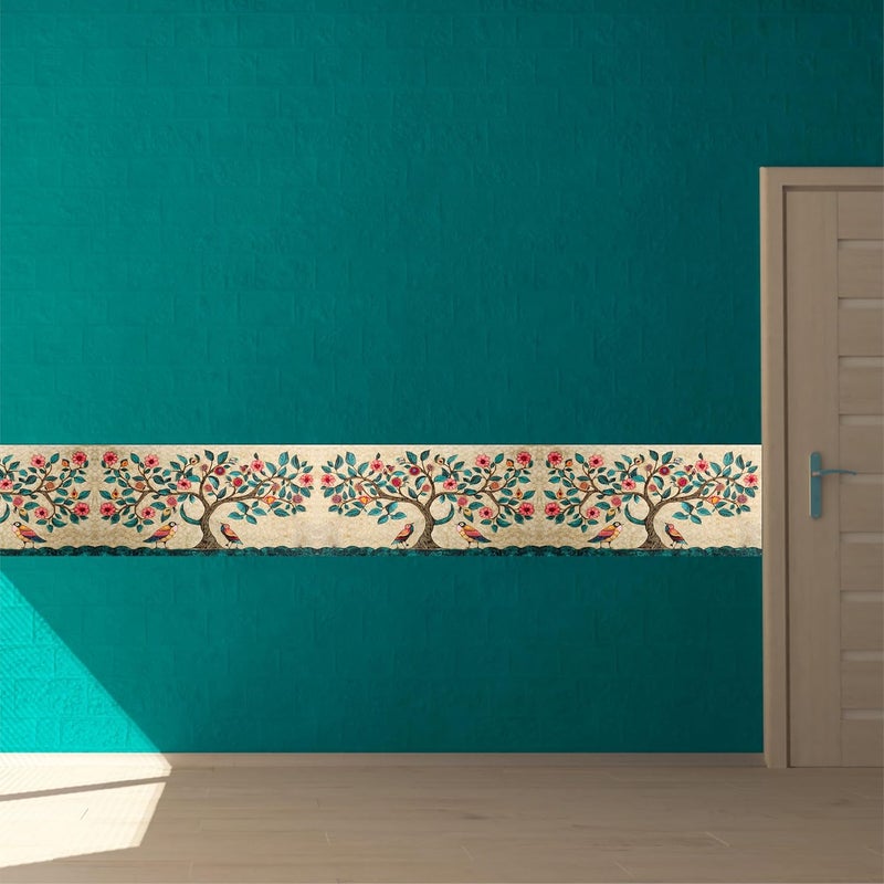 ATTRACTSO Forest Design Wall Border Sticker Waterproof Peel and Stick - 6 in X 10 Feet Self-Adhesive Durable Border Roll for Bathroom, Kitchen, Counter, Wall, Home Decoration (Design-3) - Image 5