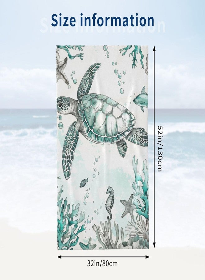 MIEPOS Sea Turtle Beach Towel,32x52in,Quick-Dry Sand-Free Ocean Bath Towels,Microfiber Lightweight for Travel Pool Yoga Beach Outdoor Activities Decor Accessories Gifts (Beach Sea 02) - Image 3