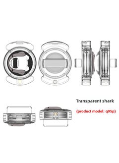 Suitable For Apple Airtag Anti-lost Wear Velcro Shoelace PC Waterproof Protective Shell Transparent Single Beam Patch-Color:Transparent Shark (Q95P)