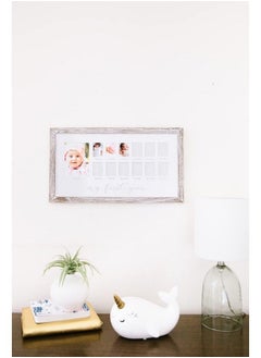 pearhead My First Year Photo Moments Baby Keepsake Picture Frame 012 Months Baby Photos Father’S Day Accessory Genderneutral Baby Milestone Nursery Décor 13 Photo Inserts Distressed Wood  - Image 4