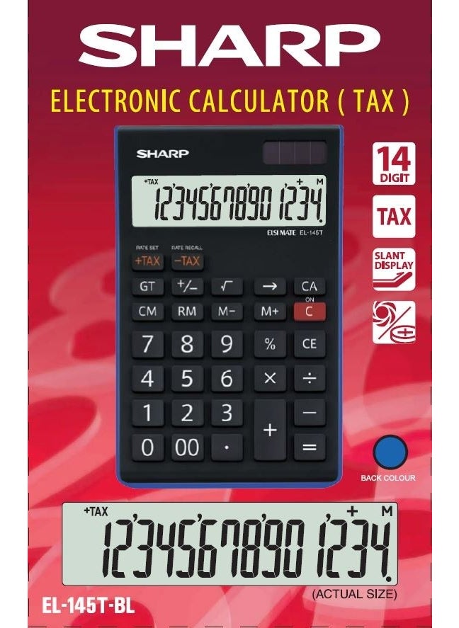SHARP - EL-145TBL 14 Digit Desktop Calculator - Image 1