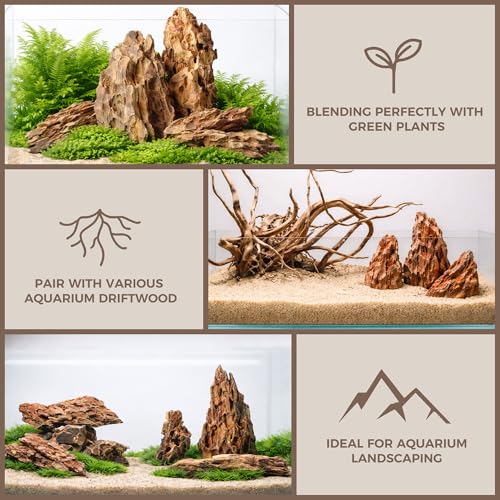 FISCAPE 6.1-8.1 Inches Natural Dragon Stone, 6 PCS Large Aquarium Rocks for Aquascaping, Terrariums, Reptile Tanks & Aquarium Décor - Image 4