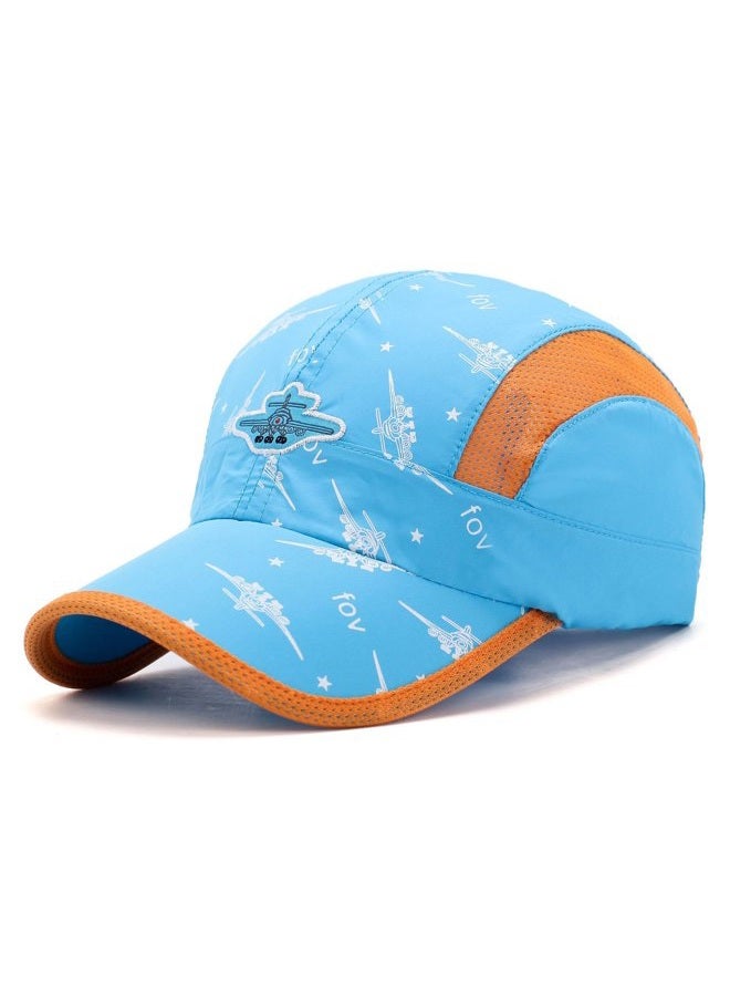 Home Prefer Kids Boys Lightweight Quick Drying Sun Hat Outdoor Sports UV Protection Caps Mesh Side Ball Cap Lake Blue - Image 1