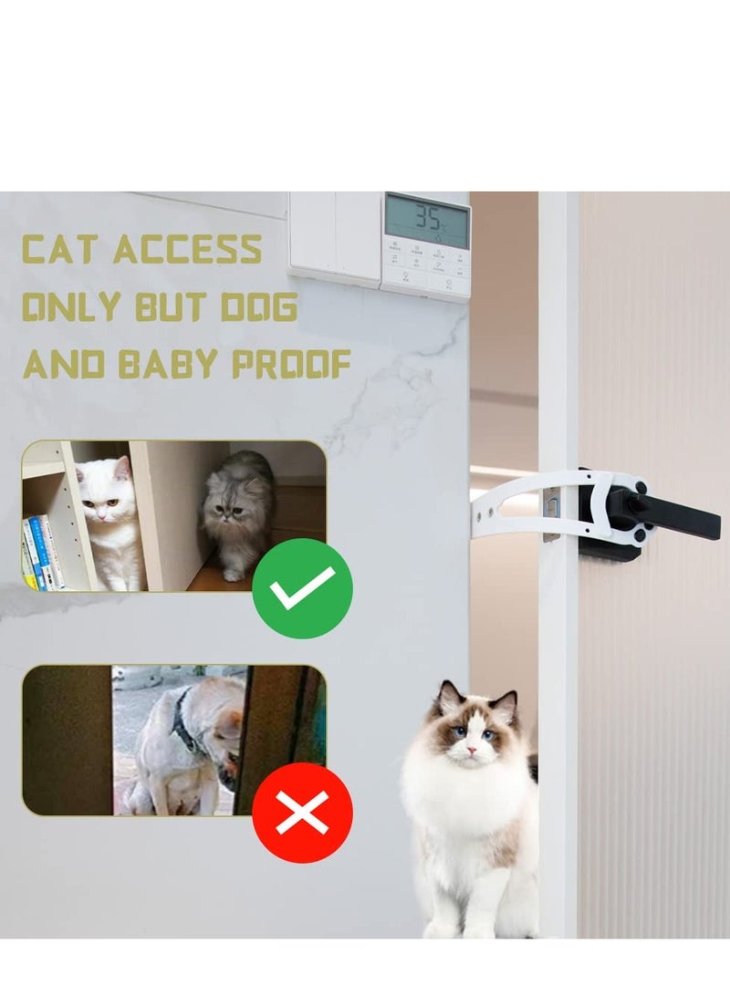 سيوسي مزلاج باب القطط من سيوسي وسدادة باب القطط. حزام باب قابل للتعديل للقطط مقاوم للكلاب ويبقي الكلب خارج صندوق الفضلات ومغذي القطط. بديل أبسط لبوابة الحيوانات الأليفة والقطط (7 أحجام قابلة للتعديل) - Image 2