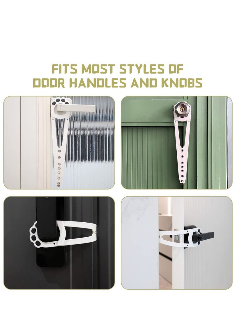 سيوسي مزلاج باب القطط من سيوسي وسدادة باب القطط. حزام باب قابل للتعديل للقطط مقاوم للكلاب ويبقي الكلب خارج صندوق الفضلات ومغذي القطط. بديل أبسط لبوابة الحيوانات الأليفة والقطط (7 أحجام قابلة للتعديل) - Image 5