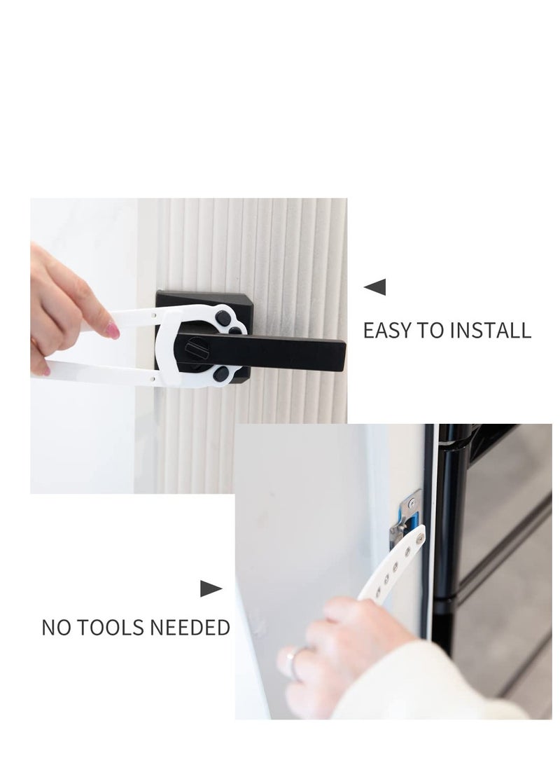 سيوسي مزلاج باب القطط من سيوسي وسدادة باب القطط. حزام باب قابل للتعديل للقطط مقاوم للكلاب ويبقي الكلب خارج صندوق الفضلات ومغذي القطط. بديل أبسط لبوابة الحيوانات الأليفة والقطط (7 أحجام قابلة للتعديل) - Image 4