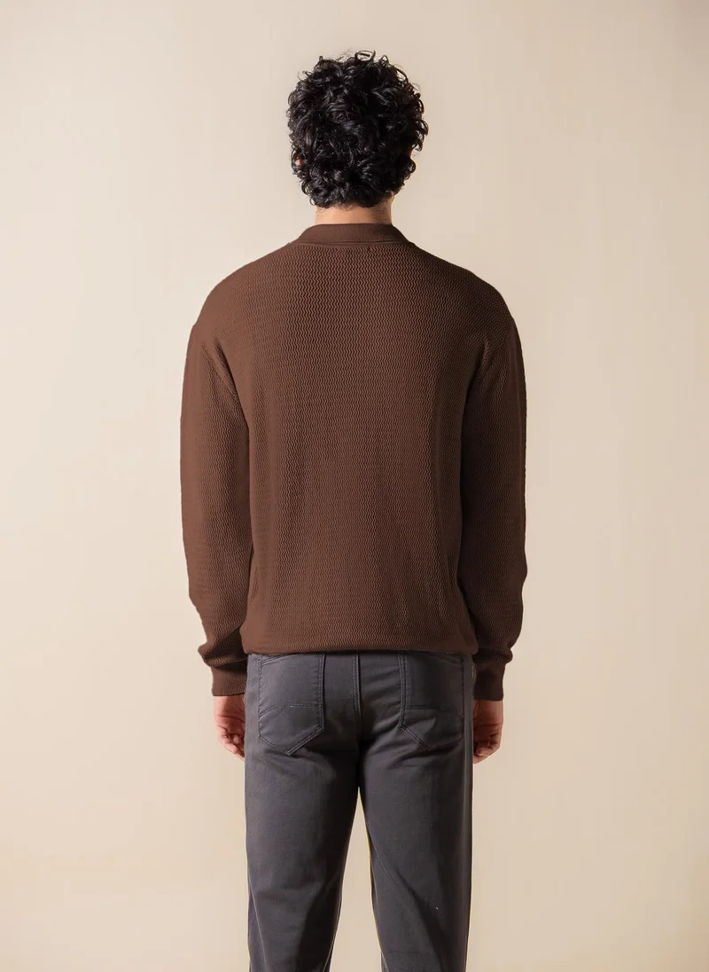 SHAPES TEXTURED POLO SHIRT