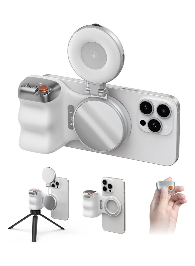 TELESIN Magnetic Phone Camera Grip with Adjustable Magnetic Selfie Light Bundle for Stable Photography and Vlogging - Image 2