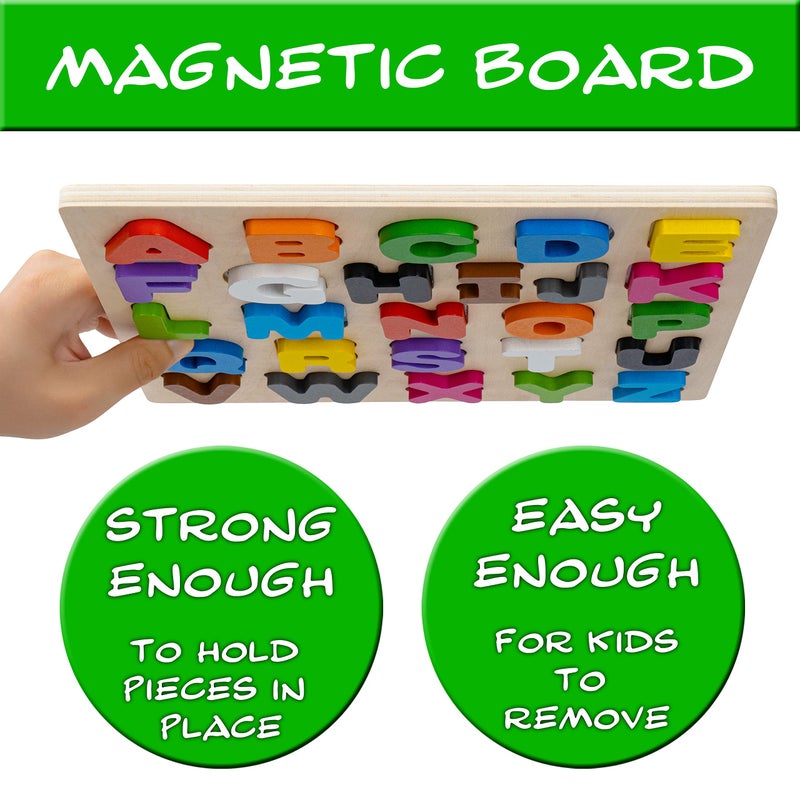 Driddle Magnetic Wooden Educational ABC Puzzle  Learn Alphabet  Color Recognition Toy  Toddler Preschool Game  Kids Montessori Education - Image 3