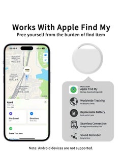 UanTii Smart Finder Bluetooth Tacker Smart AirTag Anti Lose Reminder key Finder Works with IOS Find My App (White-1pcs)  - Image 4