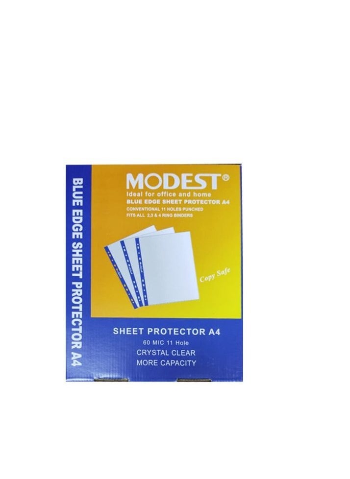 MODEST Modest Sheet Protector A4 60 Mic 11 Hole Clear MS 860-100PCS  - Image 1