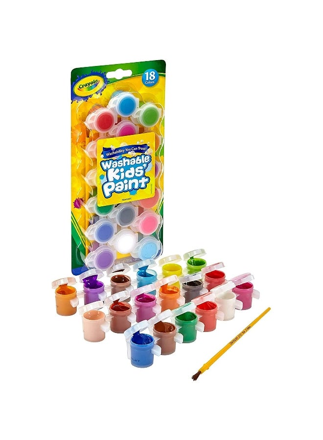 Crayola Kids Washable Paint Pots with Brush Multicolour 24.13 x 11.74 x 2.7 cm CRA5401251015 - Image 4