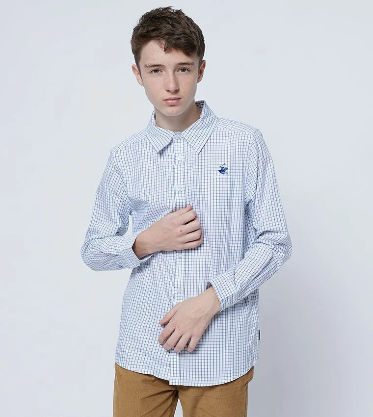 BEVERLY HILLS POLO CLUB Logo Embroidered Checked Shirt