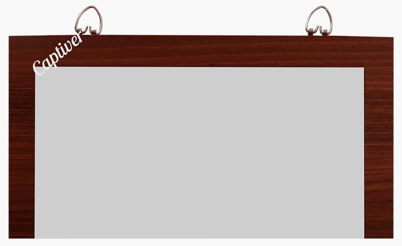 Captiver Unique Wooden Frameless Wall Hanging Decorative Mirror 28x33 CM (Teak) Women Girls Bathroom Bedroom Furniture Dressing Decorative Modern Large - Image 4