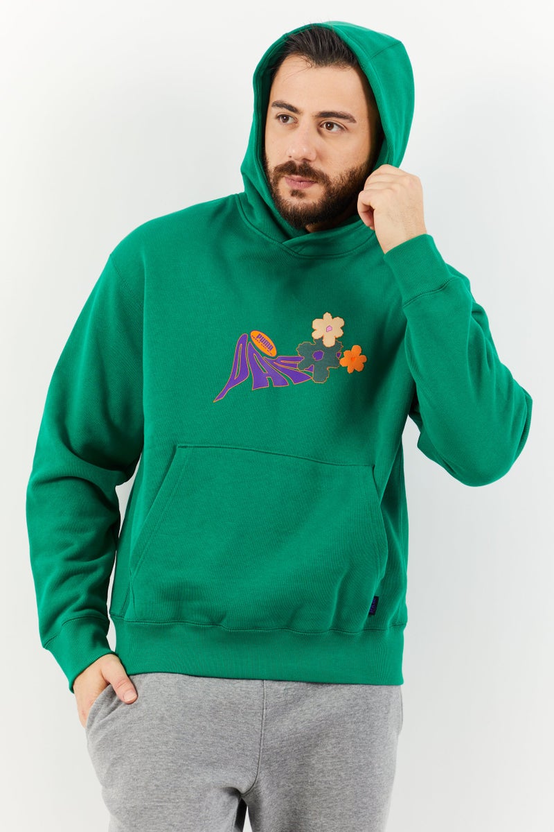 PUMA Men Sportswear Fit Hooded Long Sleeve Outdoor Sweatshirts, Green  - Image 1