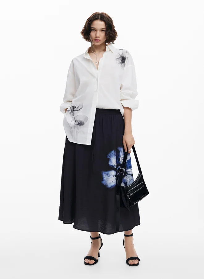 DESIGUAL Poppy print shirt