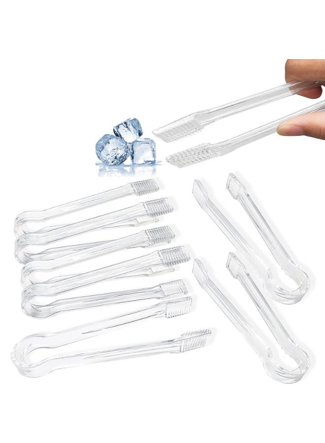 Peachjoy 8pcs Plastic Buffet Serving Tongs, Mini Clear Kitchen Tongs 6.3 Inch Small Ice Tongs for Tea and Coffee, Party Catering, Appetizers, Salad, Desserts, Sandwich, Buffet Barbecue - Image 1