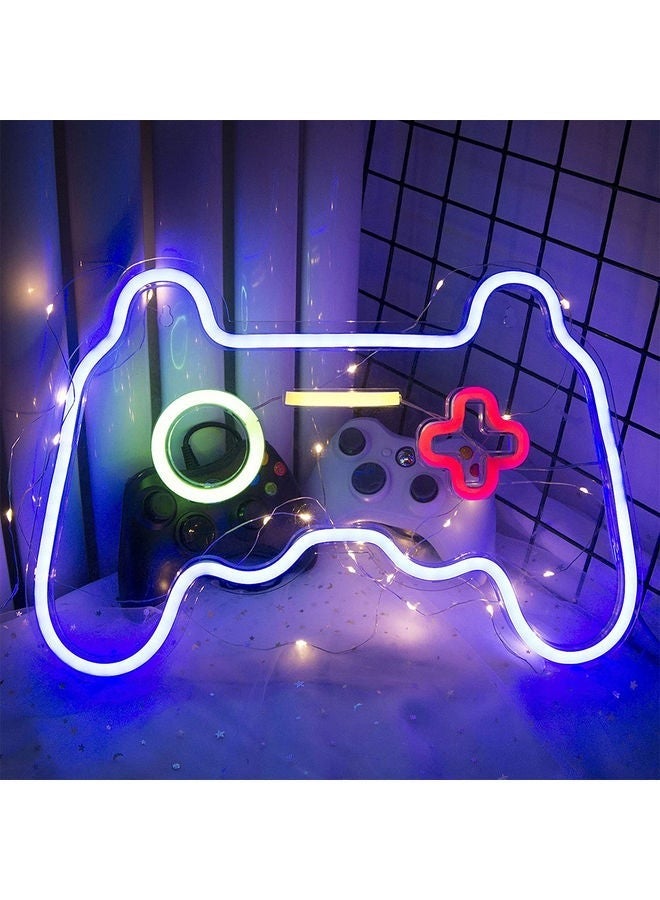 Captaintech Neon Signs LED Gamepad Shaped Lights Wall Decor Multicolour 27.5 x 41cm - Image 2