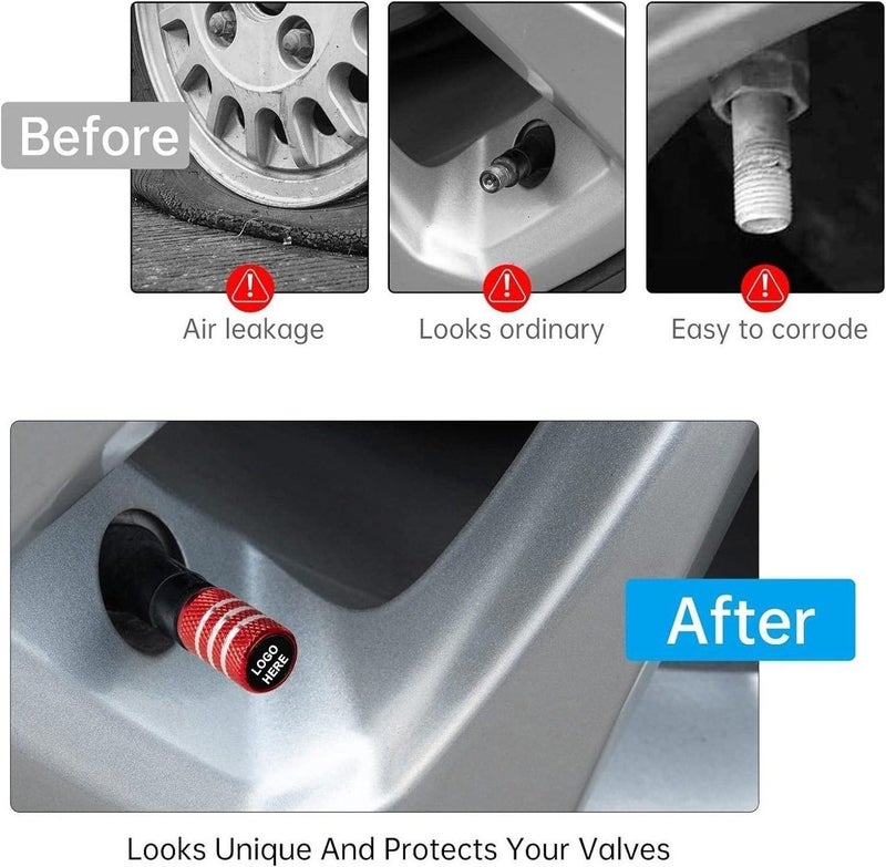 Greenworld Premium Red Metal Car Tyre Valve Caps Featuring Car Logo Emblems - Durable, Stylish, and Universal Wheel Accessories - Image 5
