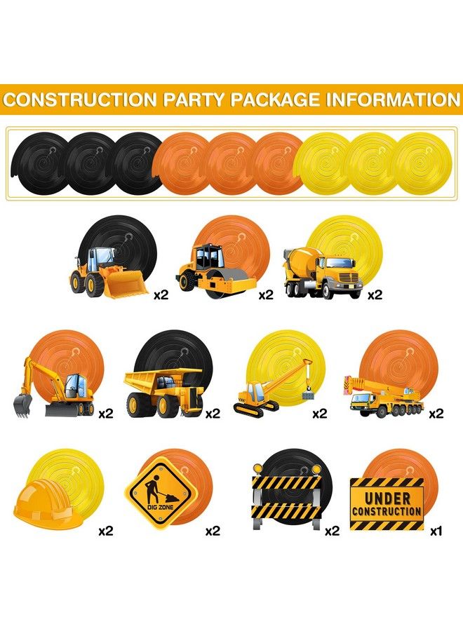 Blulu 30 Pieces Construction Birthday Party Supplies Construction Party Decoration Zone Party Hanging Swirl Traffic Zone Theme Streamers Kids Boy Construction Truck Party Foil Swirls Decorations (Cute) - Image 4