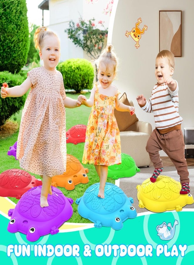 KIZJORYA Stepping Stones for Kids, 12 Pcs Frog Non-Slip Balance Steps Stones Sensory Toys for Toddler Ages 3-5, Obstacle Course Coordination Game, Indoor Outdoor Yard Games for Boys Girls - Image 4