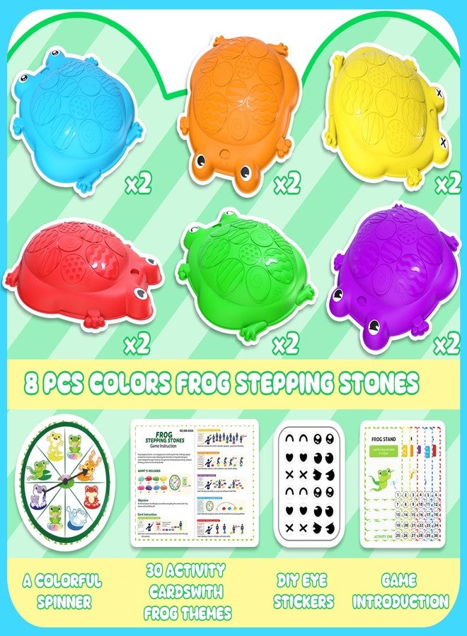KIZJORYA Stepping Stones for Kids, 12 Pcs Frog Non-Slip Balance Steps Stones Sensory Toys for Toddler Ages 3-5, Obstacle Course Coordination Game, Indoor Outdoor Yard Games for Boys Girls - Image 3