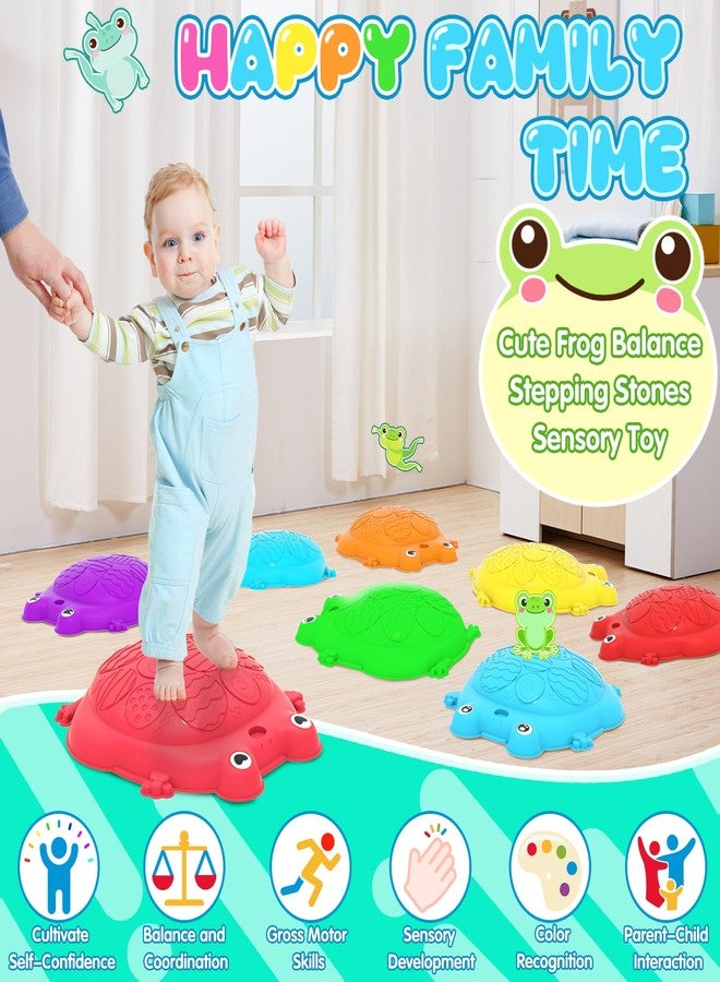 KIZJORYA Stepping Stones for Kids, 12 Pcs Frog Non-Slip Balance Steps Stones Sensory Toys for Toddler Ages 3-5, Obstacle Course Coordination Game, Indoor Outdoor Yard Games for Boys Girls - Image 2