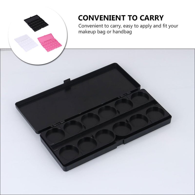 3 Grid Paint Mixing Plates Palette For Watercolor Gouache Nail Art White Black Pink - Image 3