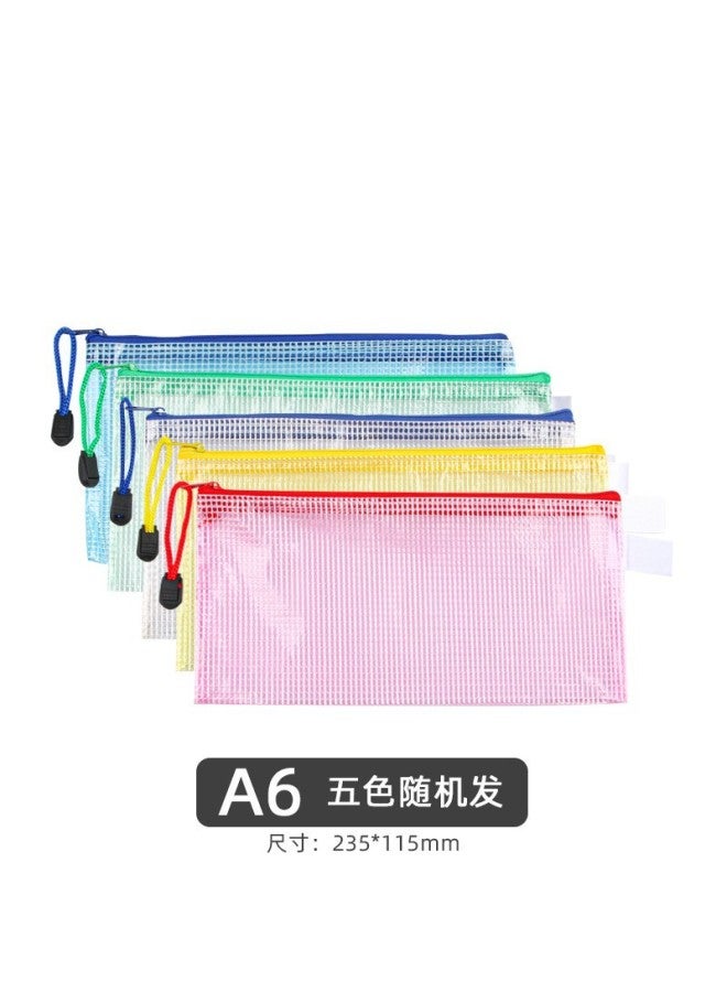 Transparent File Bag A4 Office Supplies Mesh Zipper Bag Stationery Pvc Waterproof Satchel Test Paper Information Bag