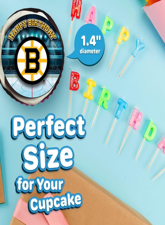 NATURAL BEHAVIOUR 30 x Edible Cupcake Toppers – Boston Hockey Team Themed Collection of Edible Cake Decorations | Uncut Edible on Wafer Sheet - Image 4