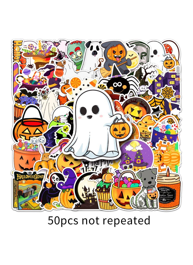 Loquat 50pcs  Stickers Ghost Pumpkin Waterproof Decoration 50  C- 910