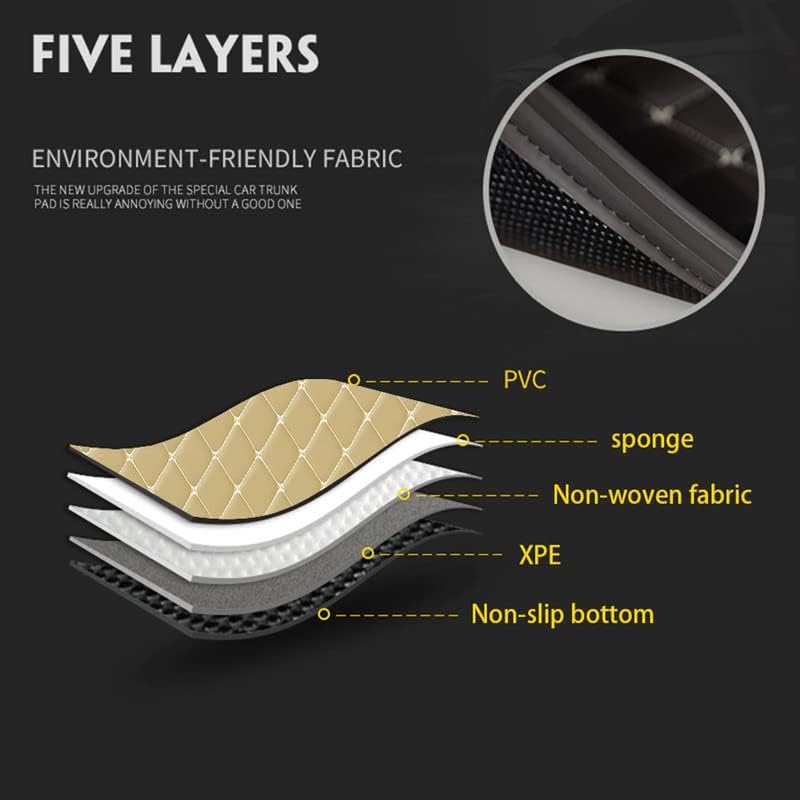 AutoZing® 7D Car Trunk/Boot/Dicky Mat Compatible for Ford Endeavour 2017 to 2024 PU Leatherette Anti Skid Layer Protection 100% Water Proof and Washable Beige with Beige Thread - Image 4